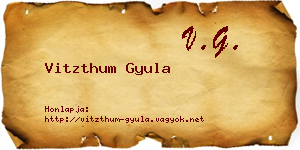 Vitzthum Gyula névjegykártya